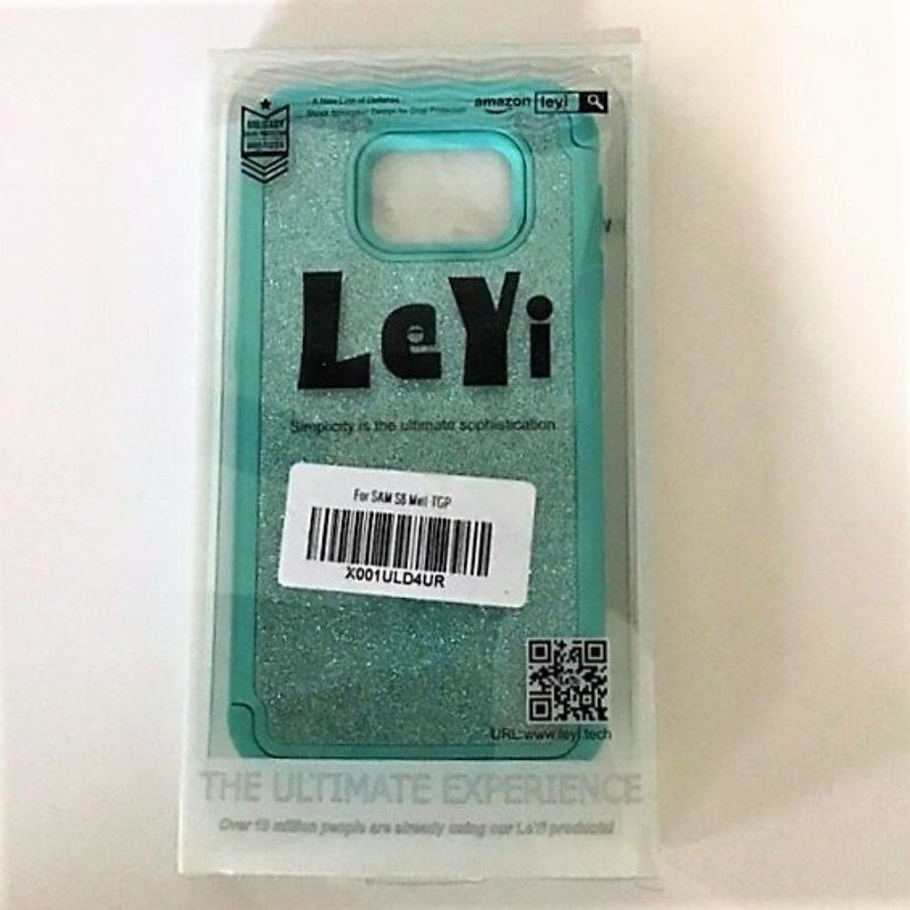 LeYi Samsung Galaxy S7 Edge Case Mint Green Glitter New